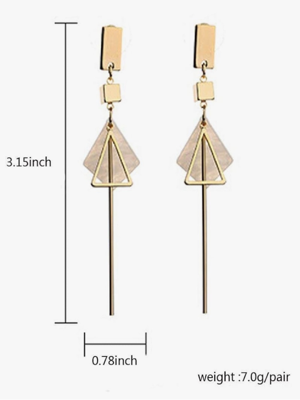 New Anthropologie Gold and White Geometric Drop Earrings - Picture 4 of 5